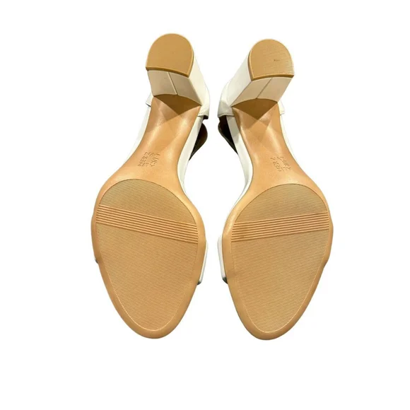 Naturalizer Womens Vera White Heel Sandals Shoes 12 Wide New In Box - Picture 9 of 10